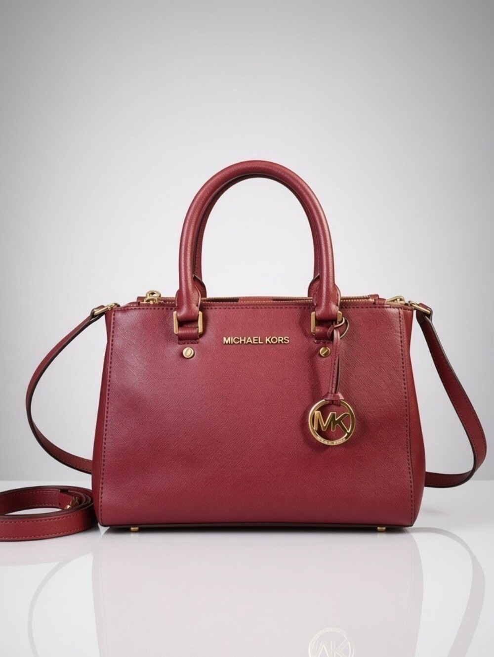 ✨️Like New✨️Michael Kors Plum Sutton Saffiano Leather Satchel